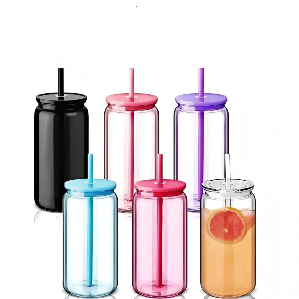 DIY Glitter Mason Jar Tumbler with Straw - Customizable Double Wall Design