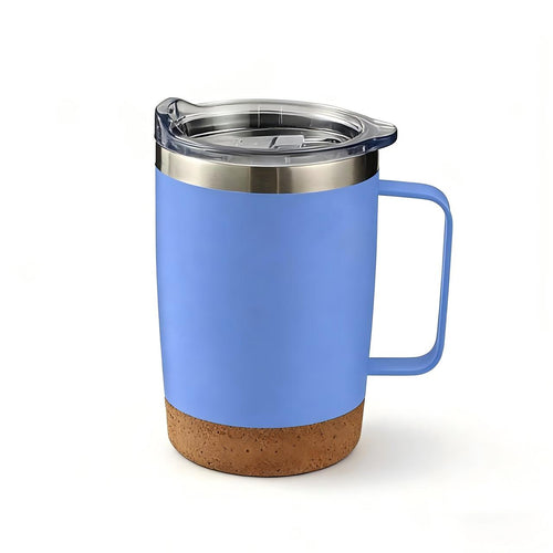 12oz Vacuum Insulated Stainless Steel Mug with Cork Base - Splash-Proof Lid