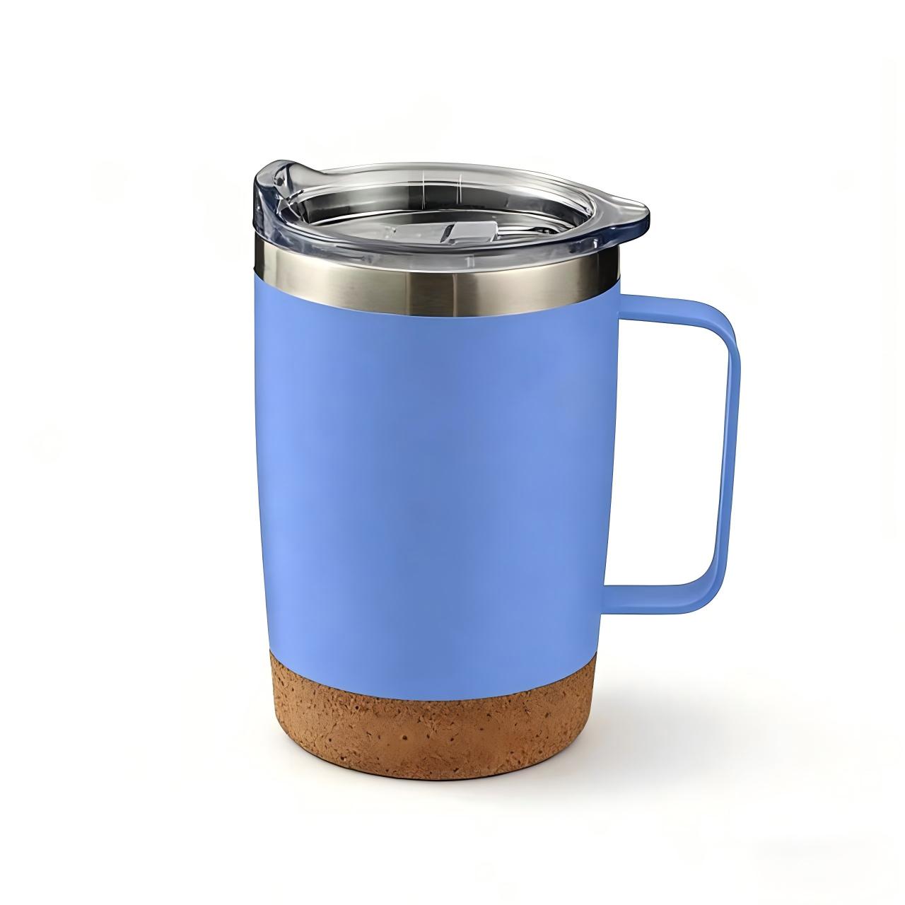 12oz Vacuum Insulated Stainless Steel Mug with Cork Base - Splash-Proof Lid