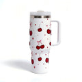 40oz Red Cherry Rhinestone Stainless Steel Tumbler
