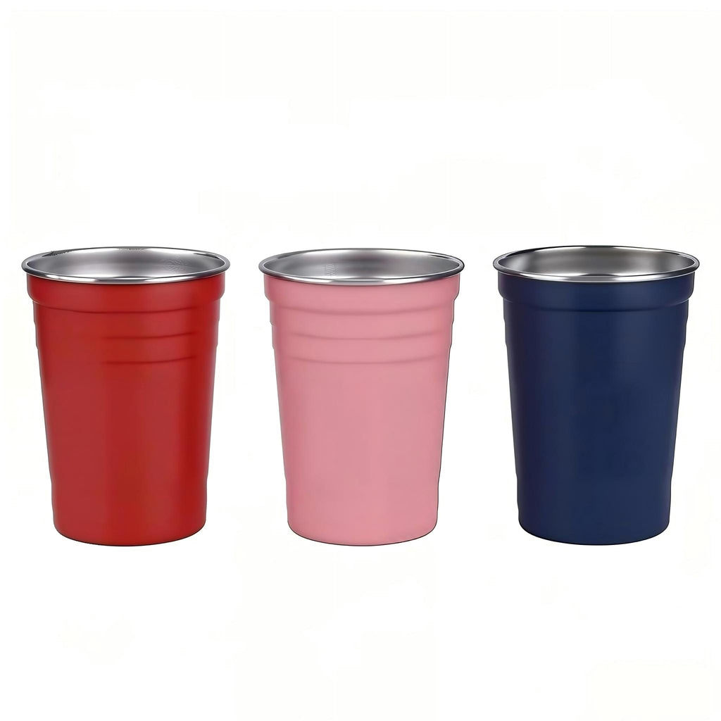 Stainless Steel Beer Pong Cups Set - Reusable Stackable Party Game Cups