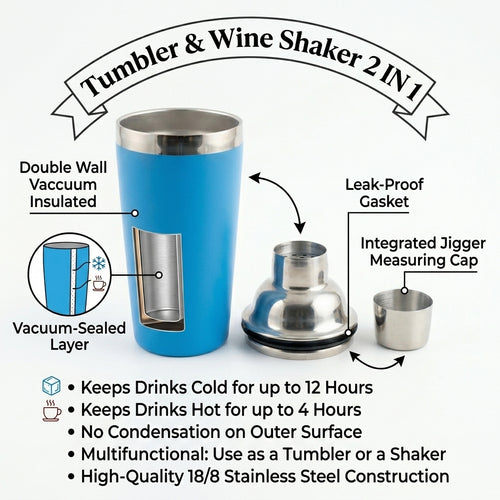 2-in-1 Cocktail Shaker & Vacuum Insulated Tumbler